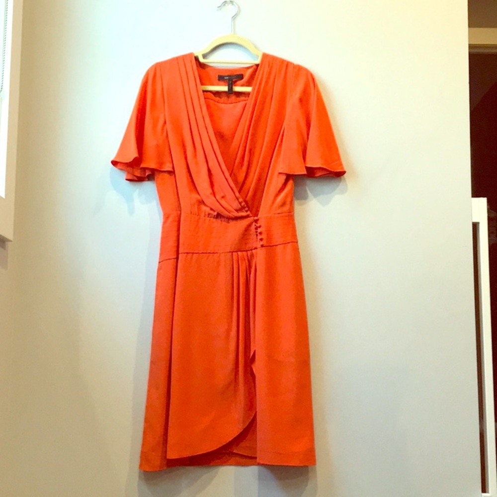 Orange BCBG v neck  dress